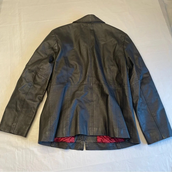🧥Women’s Black Croft and Barrow Leather Jacket -  Size Large 🖤 - Picture 7 of 13